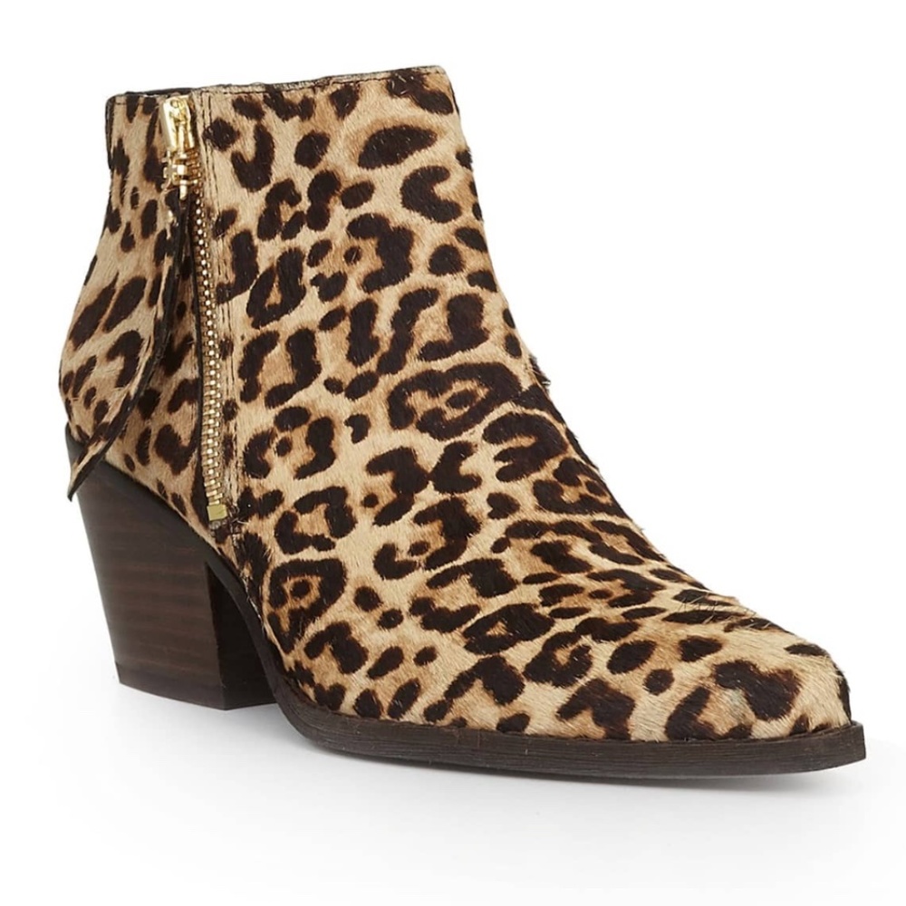 Sam Edelman Walden Ankle Bootie in Sand Leopard Brahma